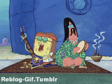 spongebob squarepants,hippie,woodstock,60s