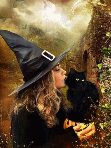 love,witch,halloween,witches,black cat,autumn,happy halloween,i love halloween,pumpkin,sorcery,witch costume,kiss,fall,witchcraft