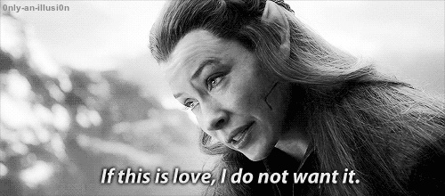 tauriel,love,black and white,crying,scared,the hobbit,dead,death,alone,depressed,evangeline lilly,pain,relationship,relationships,isolated,the hobbit battle of the five armies,if this is love i do not want it