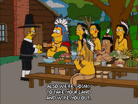 ned flanders,season 17,episode 18,thanksgiving,table,pilgrim,17x18,indians,log cabin