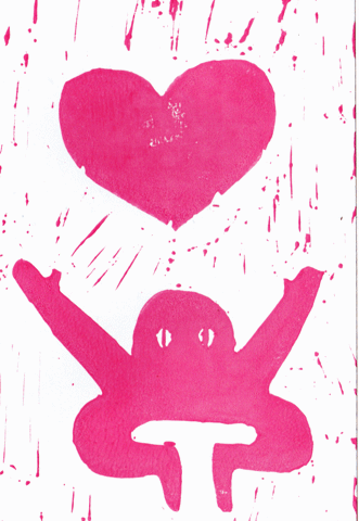 heart,loving,hearts,love,cute,pink,romance,i love you,valentines day,romantic,valentines,ily,ilu,heart eyes,drawingintheforest,mia page,galentines day,linocut,galentines,imy,print making,st valentines