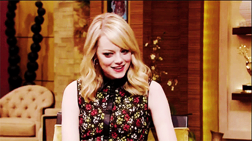 emma stone,shocked,what,blond,floral