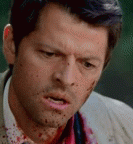 angel sword,bright light,grace phipps,supernatural,angel,spn,castiel,hurt,misha collins,anger,season 9,cw,fallen,hael,bloody face,9x01,trench coat,i think im gonna like it here,losing hope,amazing actor
