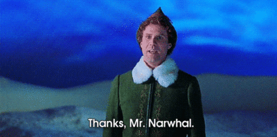 buddy the elf,love,funny,best,christmas,adorable,favorite,elf,great movie,narwhal,christmas spirit,elf the movie,narwha