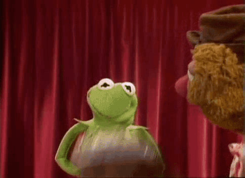 kermit the frog,muppets,pie face,kermit,vintage television,fozzie bear,television,vintage,silly,the muppet show
