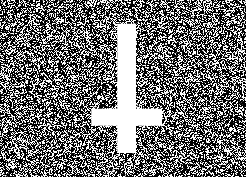 cross,upside down cross,black and white