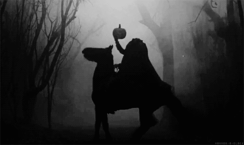 headless horseman,jack o lantern,black and white,halloween,pumpkin,horses,ebay,the inside source