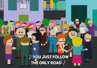 dancing,south park,singing,road,canadians,only road
