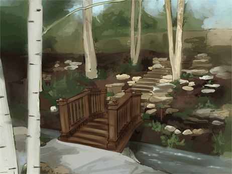forest,bridge,totes a drawing,you call this homework