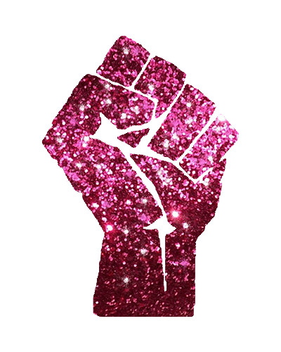 glitter,transparent,resistance,fist,feminism,blm,rise up,queer,woman,pink glitter,resist,fight back,fist in air