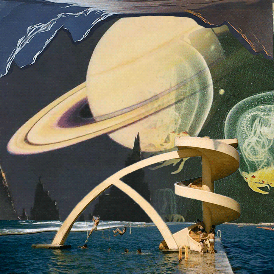 collage,percolate galactic,ocean,waves,neat,saturn