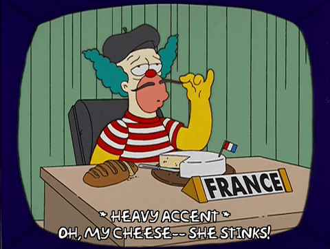 season 14,episode 9,krusty the clown,surprised,france,unsure,14x09