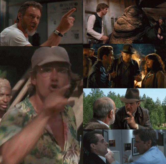 points,pointing,harrison ford,han solo,a lot,patriot games