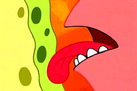 patrick star,spongebob squarepants,reaction,lick