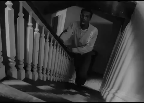 duane jones,horror,1960s,stairs,night of the living dead,george romero
