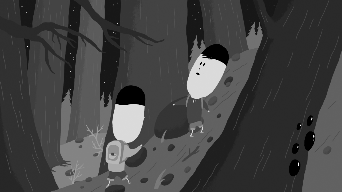 forest,illustration,night,2d,brothers,short film,twin,obscure aventure,partie 2