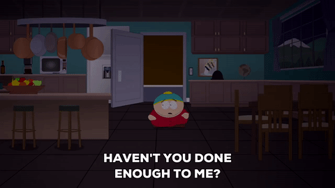 eric cartman,scared,kitchen,lightening