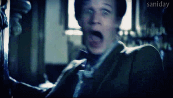 doctor who,matt smith,scared,shocked,jump,surprised,scream,shock,scare,frightened,frighten