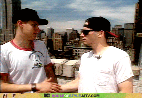 beastie boys,movies,90s,serious,men,hat,handshake,house of style,90s fashion,mike d,ad rock
