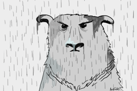 rain,lluvia,grumpy,moody,osolluvioso,sad,bear,mood,oso,anacaro,anacaroanimation,byanacaro,animationanacaro