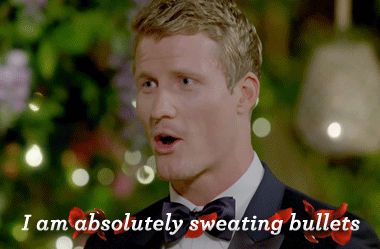 sweating bullets,nervous,richie,the bachelor australia,thebachelorau,i am absolutely sweating bullets