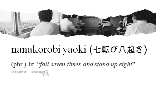 life,perseverance,wordstuck,fall,inspiration,japanese,hope,n,stand,thousand,eight,8,seven,phrase,never give up,nanakorobi yaoki