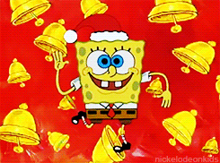 spongebob squarepants,loop,christmas,excited,bell