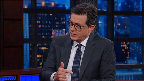 excited,laughing,omg,stephen colbert,shocked,surprised,late show,giggling