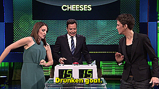 jimmy fallon,tina fey,awesome,rachel maddow,the tonight show with jimmy fallon,know it all,jimmy face when tina challenged rachel,category types of cheeses