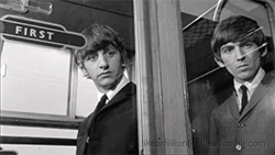 winky face,black and white,vintage,kiss,bw,the beatles,wink,george harrison,ringo starr,flirty