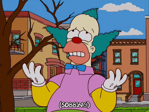 krusty the clown,crying,15x06,sad,season 15,episode 6