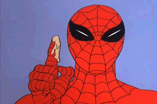 1967 spiderman finger goo marvel GIF.