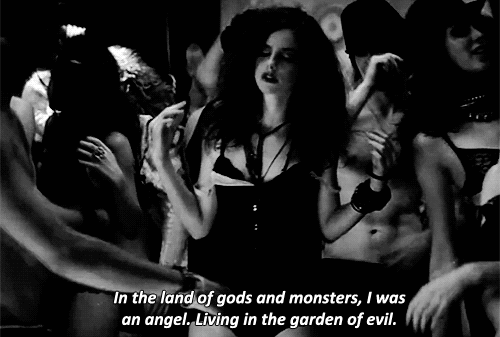 goth,you dumbass,text,black and white,girl,creepy,quote,skins,scary,gothic
