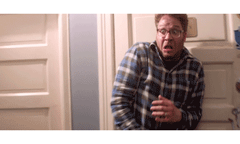 afraid,freaking out,reactions,scared,fear,seth rogan,terrified,bad neighbors