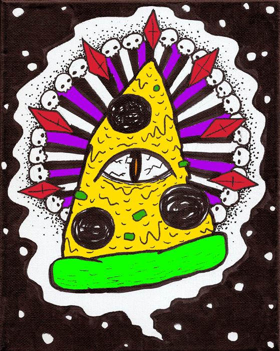 pizza,illustration,illuminati,pizza god,tuff town