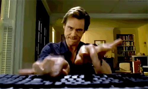 typing,computers,internet,working,bruce almighty,jim carrey,working from home,busy,workplace