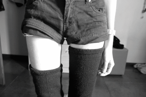Leg gap black and white parfait GIF.