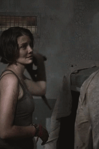 Glenn and maggie moments the walking dead GIF.
