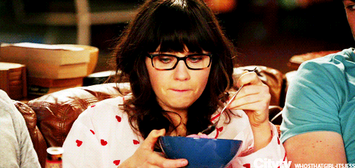 new girl,funny,zooey deschanel,funny face,unemployed,unemployed life