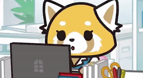 aggretsuko,overworked,office,working,workplace,sanrio,office life