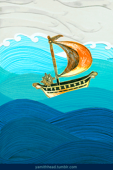 illustration,boat,artists on tumblr,ship,journey,craft