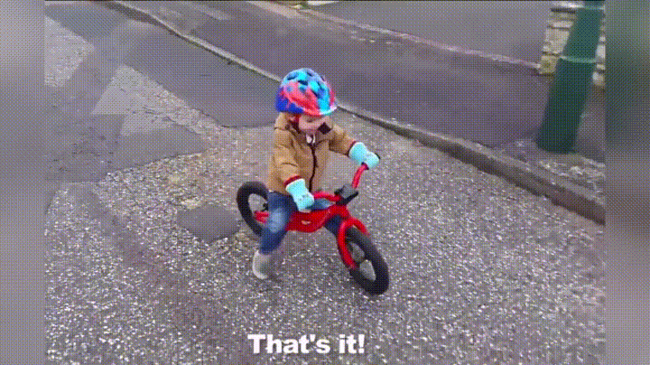 Animated GIF: bike child accident.