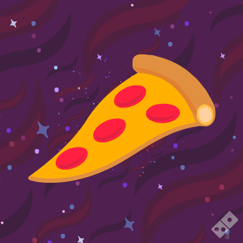 food,pizza,illustration,space,infinite,feelings,looping,tasty,dominos,greatness,pizza love,gifeelings,chris westgate