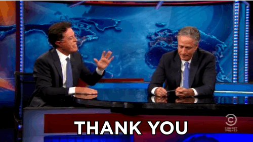 jon stewart,stephen colbert,the daily show,comedy central,thank you,the daily show with jon stewart