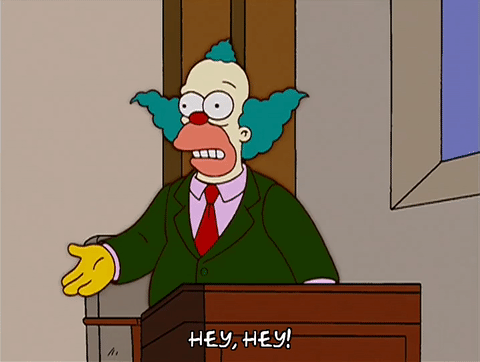attention getting,happy,season 14,excited,episode 9,krusty the clown,14x09