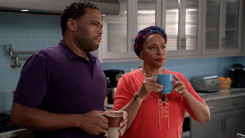 jenifer lewis,drinking,tea,shade,blackish,anthony anderson,sipping,sip tea,mother son,dre blackish,ruby blackish