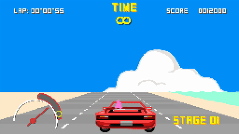 sega,pixel art,outrun,video games,animation,arcade,retro,after effects,motion design