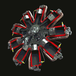 Двигатель radial цилиндр гифка.