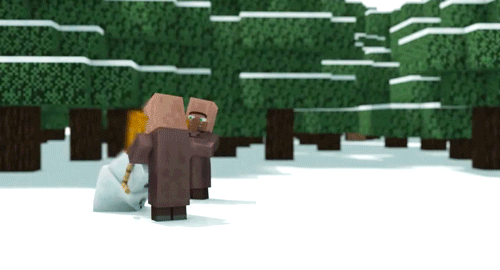 animation,gaming,christmas,minecraft,snowman,villager