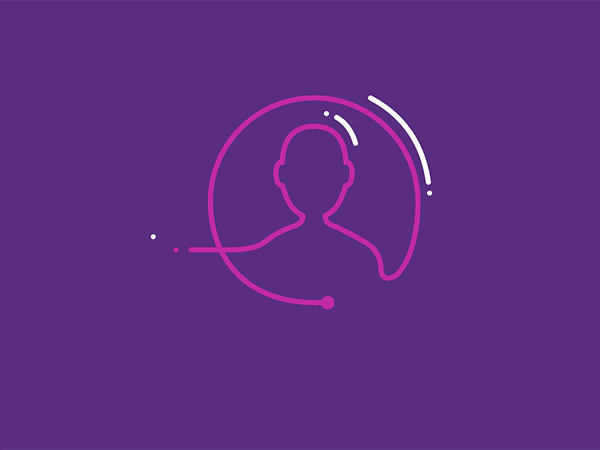 question mark,lines,connecting,purple,icons,people,heads